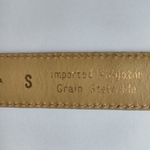 Ladies SZ S Cream Alligator Belt - Picture 4 of 4